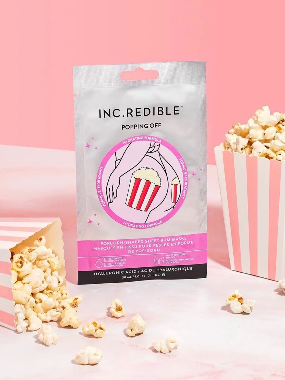INC.REDIBLE Popping Off Popcorn-Shaped Sheet Bum Mask –